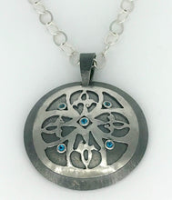 Load image into Gallery viewer, Night Sky Pendant - Argentium Silver, Blue Topaz
